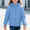 thumbnail image 2 of Unisex Kids Jacket Hooded Padded Coat Full Zip Long Sleeve Warm Winter Outerwear with Zipper Side Pockets for Boys Girls, 2 of 9