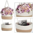 thumbnail image 5 of Over the Door Hanging Basket, 3-Tier Woven Cotton Wall-Mounted Storage Organizer Bag Decorative Hanging Nursery Baskets - Jute, 5 of 7