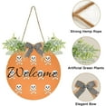 thumbnail image 2 of Halloween Skull Welcome Sign Front Door Round Wall Door Sign with Flowers Hanging Sign for Entryway Front Porch Hallway Yard Garden Home Decor, 2 of 7