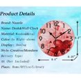 thumbnail image 3 of GZHJMY Chic Creative Red Hearts Flower Valentine Wedding Pattern Round Wall Clock, 9.5 Inch Battery Operated Quartz Analog Quiet Desk Clock for Home,Office,School, 3 of 4