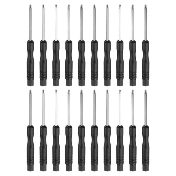 Uxcell 20pcs PH00 Mini Phillips Screwdriver #00 3.1" Length Screwdrivers 1.8" Carbon Steel with Ergonomic ABS Handle for DIY Repairing, Black
