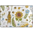 thumbnail image 4 of SKYSONIC 36x24in Cute Sunflower Bees Area Rug, Little Wild Flowers Non-Slip Floor Carpet for Indoor Living Dining Room Bedroom, 4 of 7