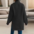 thumbnail image 7 of Women's Fashion High Neck Solid Color Pullover Knit Sweater With Split Hem And Sleeves Christmas Sweater Womens Sweaters Lightweight Mens Quarter Zip Woman Sweaters Sweatshirts Retro Snow Tipped, 7 of 7