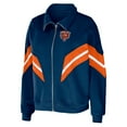 thumbnail image 2 of Women's WEAR by Erin Andrews Navy Chicago Bears Plus Size Yarn Dye Stripe Full-Zip Jacket, 2 of 3
