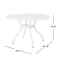 thumbnail image 6 of Pittman Outdoor Aluminum Round Dining Table, White, 6 of 7