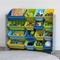 thumbnail image 3 of Humble Crew Elements Supersized Toy Storage Organizer with 16 Plastic Storage Bins, Grey/Blue/Green/Yellow, 3 of 7
