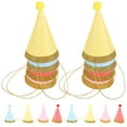 thumbnail image 4 of 12 gorros de cumpleaños infantiles con pompones y purpurina dorada para fotos, decoración infantil (rosa, rojo, amarillo y azul, cada uno)., 4 of 7