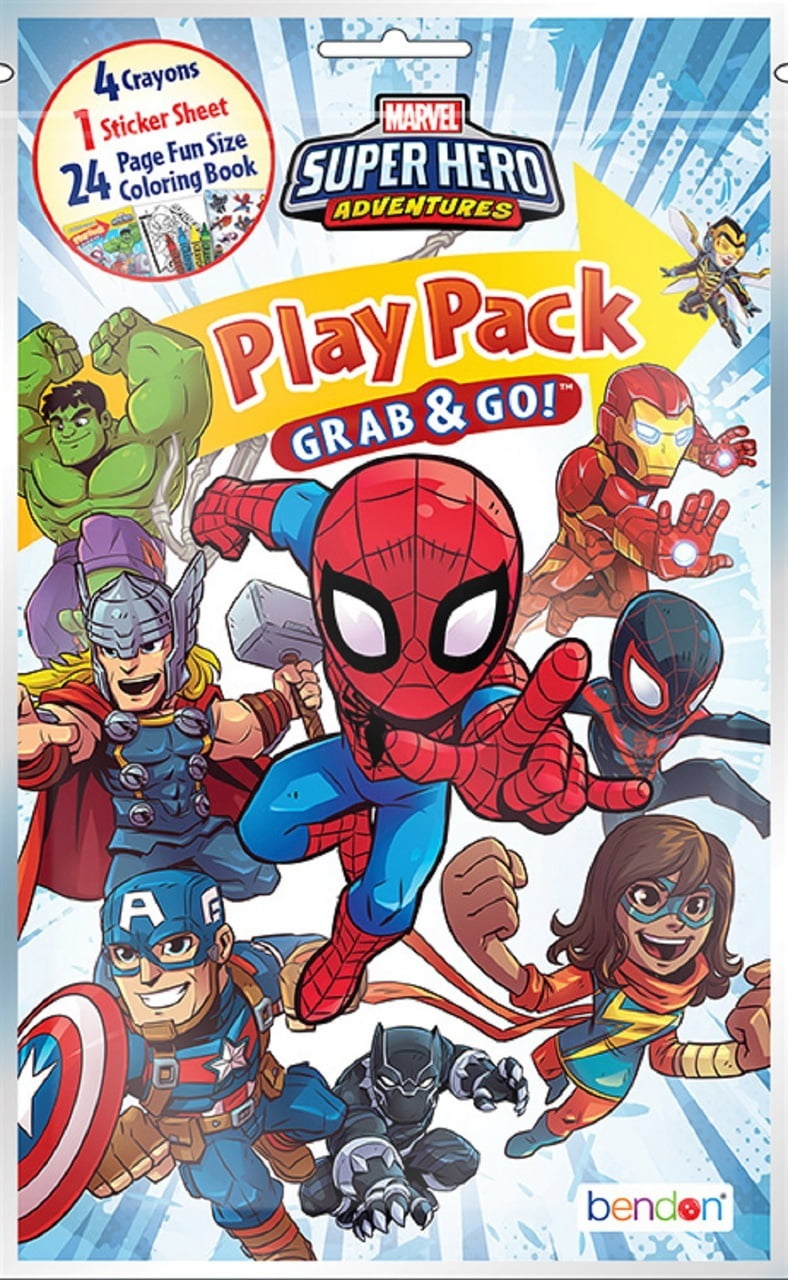Set of 15 Super Hero Play Packs Fun Party Favors Coloring Book Crayons Stickers Bendon