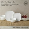 thumbnail image 3 of Fitz and Floyd Nevaeh Soft Square 12-Piece White Bone China Tableware Set (Service for 4), 3 of 7