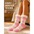 thumbnail image 5 of FEOYA Women Winter Slipper Socks Fuzzy Thick Socks with Grippers Cozy Christmas Gifts Socks Reindeer Pink for Outdoor Activities Xmas Holiday Lounge Indoor, 5 of 7