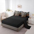 thumbnail image 5 of Castle Fairy Animal Deer 7-Piece Twin Bedding for Boys,Vintage Tree Branches Leaves Bedding Comforter Set,Brown Orange Cream,Black Reversible, 5 of 7