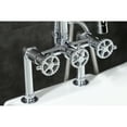 thumbnail image 3 of Kingston Brass AE8401CG Fuller 7" Center Deck-Mount Clawfoot Tub Faucet with Hand Shower, Polished Chrome, 3 of 6