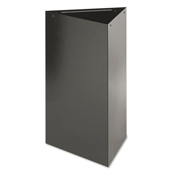 Safco Trifecta Receptacle 30" High Base Triangular 17gal Black 9551BL