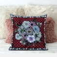 thumbnail image 3 of Flowers Throw Pillow with Removable Cover in Red Gray 20x20, 3 of 5