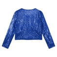 thumbnail image 4 of iiniim Women's Sequin Bolero Jacket Long Sleeve Open Front Glitter Cardigan for Cocktail Party Dress Royal Blue S, 4 of 7