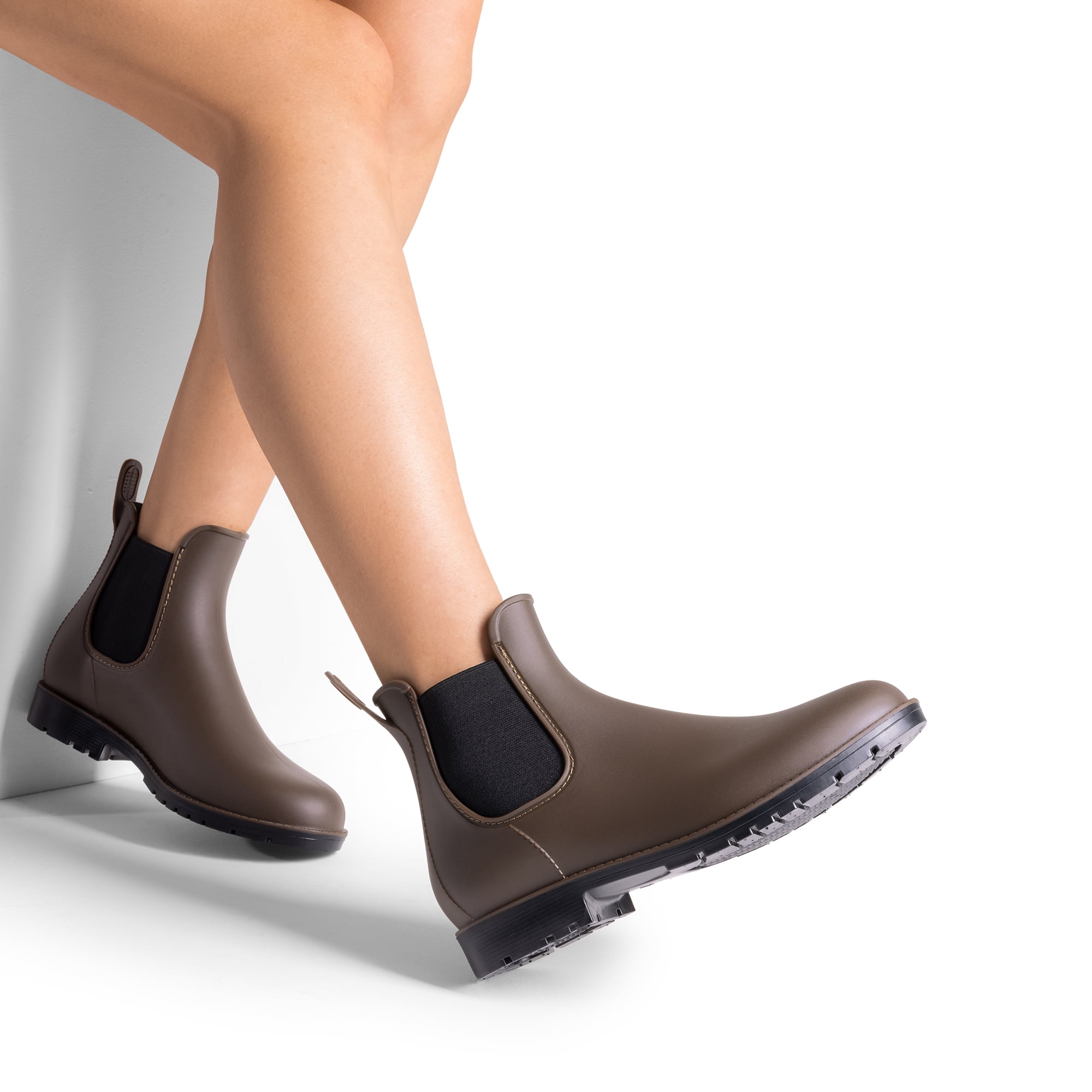 DREAM PAIRS Women's Ankle Rain Boots Chelsea Short Boots Waterproof Elastic Slip On Lightweight Comfortable Garden Outdoor Shoes