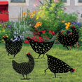 thumbnail image 4 of [Paquete de 5] Estatuas decorativas de jardín hechas a mano de pollo, figura de jardín, adorno de jardín hecho a mano decorativo de pollo de metal, patio trasero de jardín al aire libre, 4 of 5