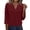 Red-tops, variant on Women's Eyelet Trim Notch V Neck Tops Three Quarter Sleeve Casual Blouses Solid Color Loose Fit Lightweight Everyday Shirts Red XXL