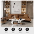 thumbnail image 5 of Oval Coffee Table Modern Minimalist Faux Marble Top with Gray Stainless Steel Base Central Ball Support Luxury Space-Saving Design Stylish Durable 51.2"L x 27.6"W x 15.8"H, 5 of 9