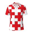 thumbnail image 2 of Daiia Red Cross 1 Pattern Men’s Polo Shirts,Solid Deck Shirt,Classic Fit, Breathable Cotton Polo for Casual and Sport Wear-XX-Large, 2 of 7