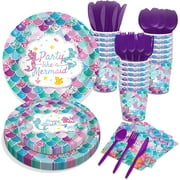 116 Pcs Mermaid Birthday Party Supplies - Under the Sea Theme Tableware Set for Kids' Ocean Birth Celebration | Decorative, Safe, and Fun | Perfect for Summer Baby Shower and Birthday Parties | Includ