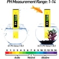 thumbnail image 2 of Medidor de PH digital, probador digital de calidad del agua, rango de medición para 0-14 Ph, precisión de 0,01 Ph, para agua potable, acuarios, hidroponía, piscinas (amarillo), 2 of 5
