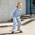 thumbnail image 5 of OJSFQUFP Girls 2 Piece Tracksuit Set Zip‑Up Hoodie Jacket + Wide Leg Pants Kids Casual Sport Outfit for School, 5 of 7