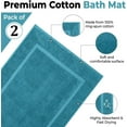 thumbnail image 6 of Bath Mat Floor Towel Set - Absorbent Cotton Hotel Spa Shower/Bathtub Mats [Not a Bathroom Rug] (Teal, 2 Pack (16"x24")), 6 of 6