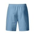 thumbnail image 4 of Nestiefly Men's Cotton Linen Casual Shorts Elastic Waist Drawstring Summer Beach Shorts with Pockets Navy 5XL, 4 of 4