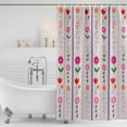 thumbnail image 3 of Purple Pink Spring Floral Shower Curtain, Waterproof Shower Curtains for Bathroom, Colorful Summer Flowers Botanical Washable Fabric Bathtub Curtain Set Bath Decor with 12 Hooks Standard 72"x72", 3 of 8