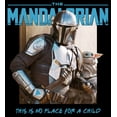 thumbnail image 2 of Men's Star Wars: The Mandalorian Grogu and Din Djarin This is no Place for a Child Graphic Tee Black Small, 2 of 5