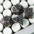 thumbnail image 2 of GFDYREE Steampunk Style Metal Dice Set 7 Die Polyhedral DND Dice Set D&D Dice for Dungeons and Dragons Role Playing Game and Math Teaching (Ancient Silver), 2 of 7