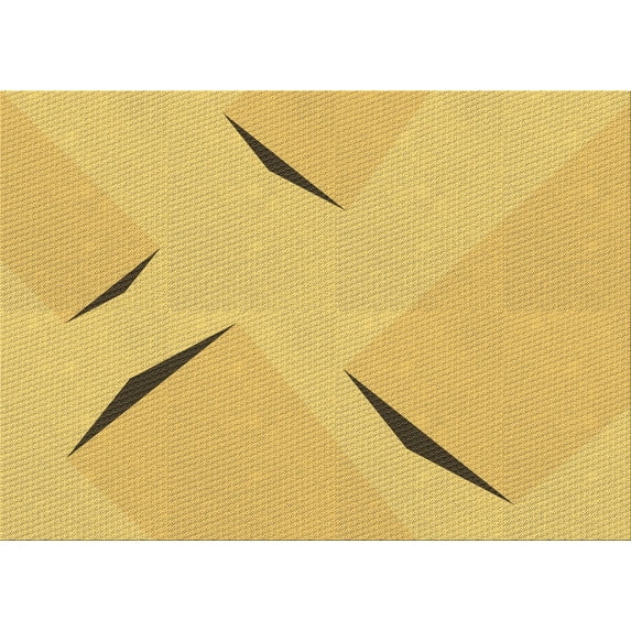 Ahgly Company Machine Washable Indoor Rectangle Transitional Bright Gold Yellow Area Rugs, 2' x 3'