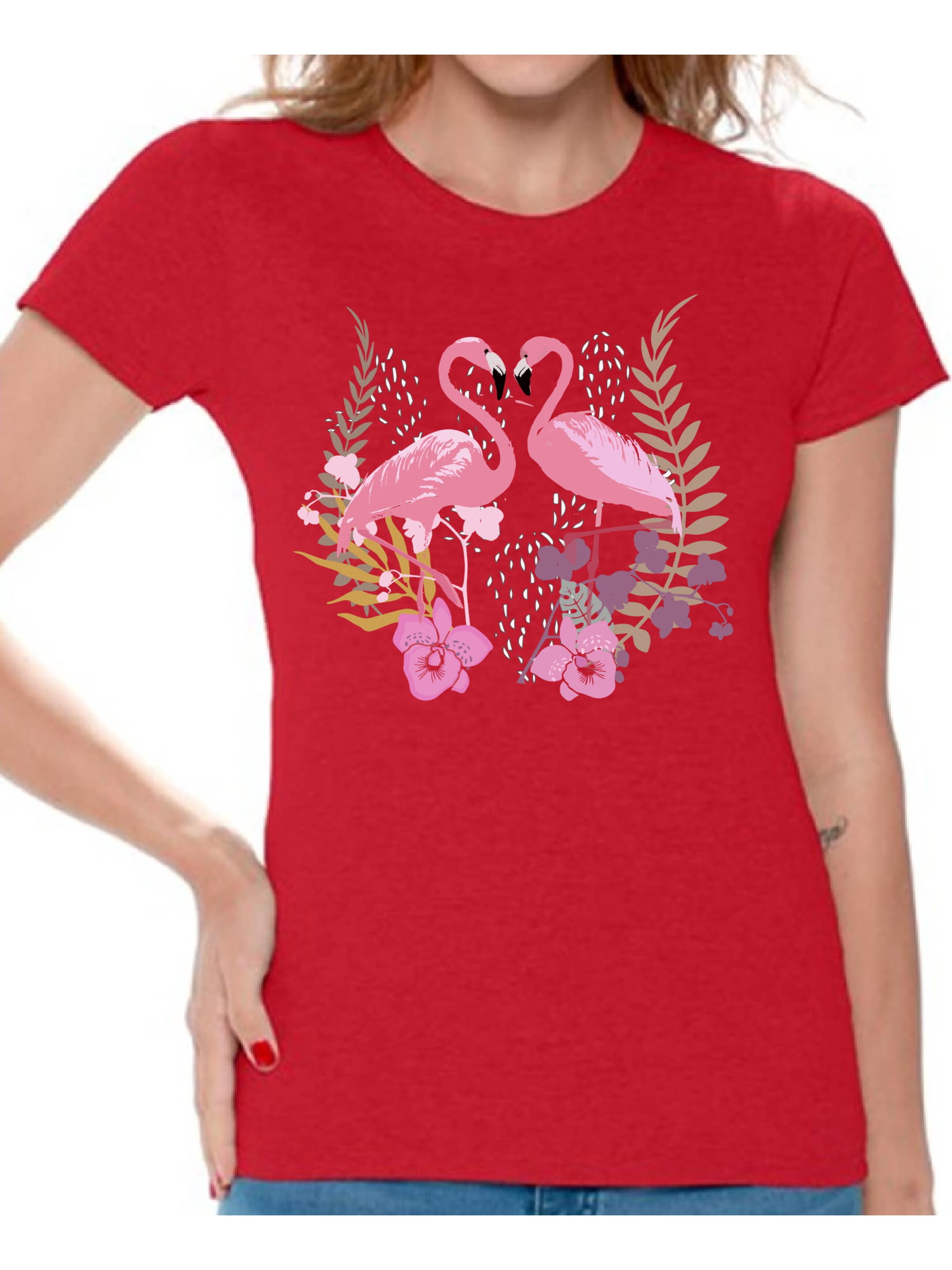 Awkward Styles Flamingo Love Womens T-Shirt Pink Flamingo Tshirt for ...