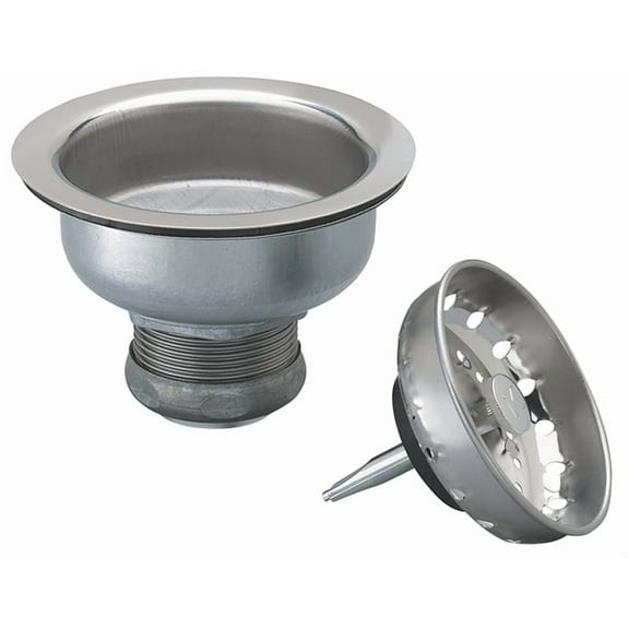 Plumb Pak PP5411 Basket Strainer with Fixed Post, Stainless Steel