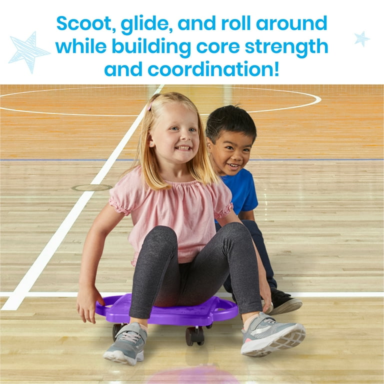 hand2mind Indoor Scooter Board for Kids with Safety Handles