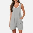 thumbnail image 1 of MKLEKYY Pantalones Cortos Deportivos Para Mujer, Monos Para Mujer, Mono Informal Sin Mangas Con Tirantes, Pantalones Cortos Holgados Con Bolsillos, 1 of 4