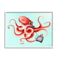 thumbnail image 5 of Stupell Industries Red Ombre Octopus Tentacles Retro Rotary Phone Graphic Art White Framed Art Print Wall Art, Design by Amelie Legault, 5 of 5