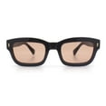 thumbnail image 4 of Mod Gentleman Style Hipster Narrow Thick Horn Rim Mod Sunglasses Dark Green - Brown, 4 of 7