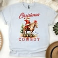 thumbnail image 1 of Cowboy Santa Christmas T-Shirt | Western Holiday Graphic Tee, Ash, Size M, 1 of 6