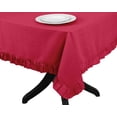 thumbnail image 5 of Vargottam Ruffle Tablecloth, Table Linens Rectangular Table Covers For Party Decor, Solid Dining Tabletop Covers Cotton Tablecloths,Magenta,54 x 108 Inches, 5 of 7