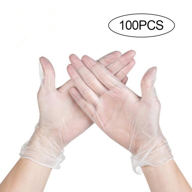 100pcs Guantes transparentes desechables sin polvo para el hogar Irfora Guantes