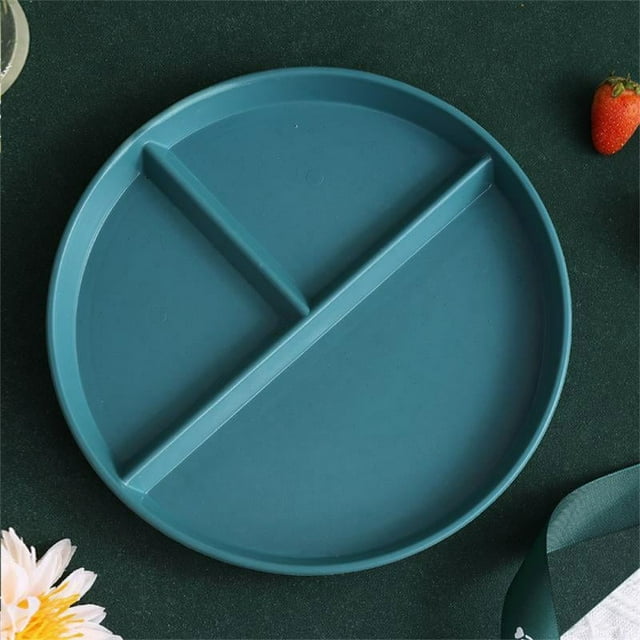 1/2 Pcs Assiette Divisée en 3 Portions Réutilisable Ronde pour Adultes 3 Compartiments Style Micro-Ondes F 1 Pce