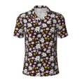 thumbnail image 2 of Daiia Daisies Flowers Pattern Men’s Polo Shirts,Solid Deck Shirt,Classic Fit, Breathable Cotton Polo for Casual and Sport Wear-Medium, 2 of 7