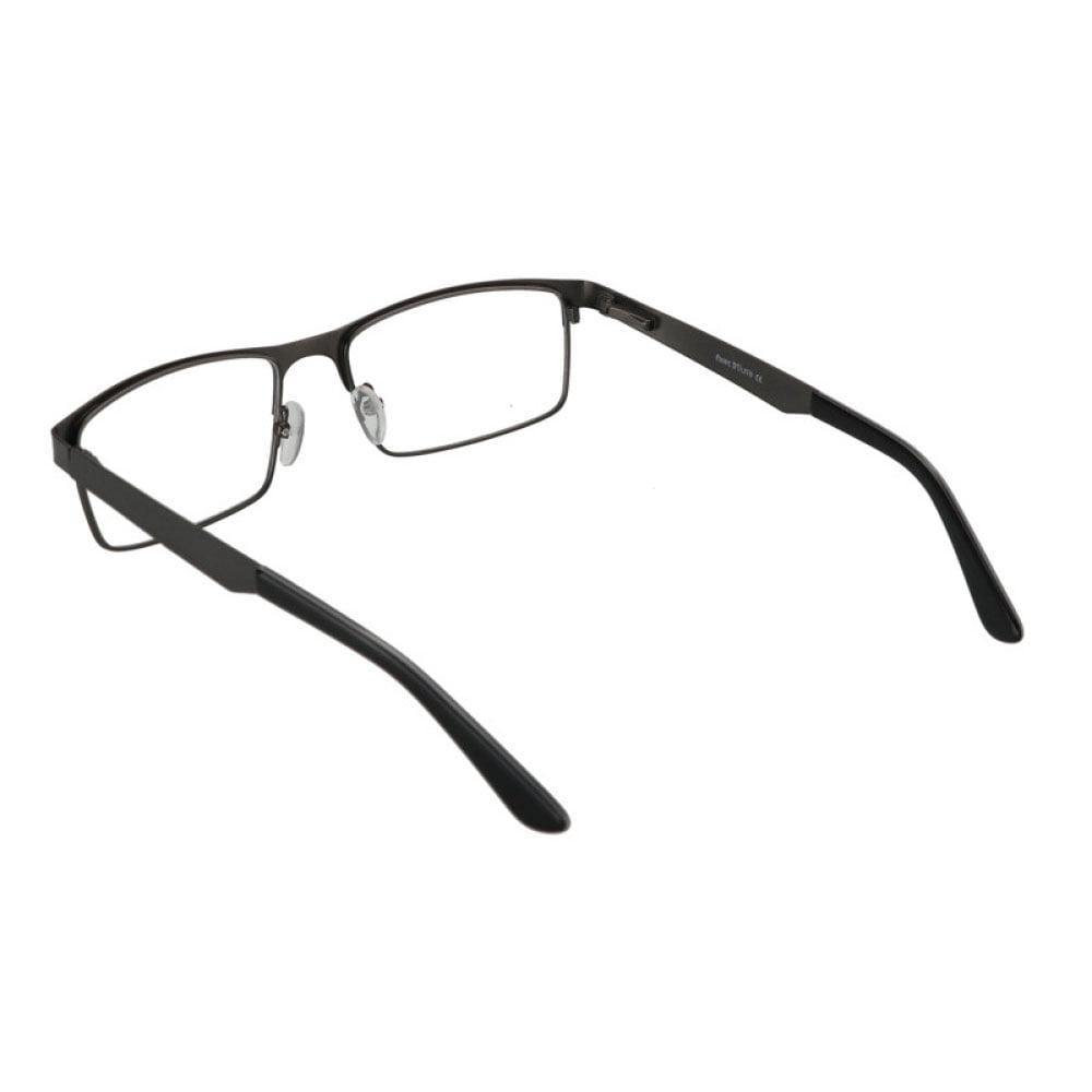 Photochromic Reading Glasses 1.25, Metal Resbyopic Glasses for Men, Square Spring Hinge Gunmetal Sunglasses Readers +1.25 UV (Photochromic Gray)