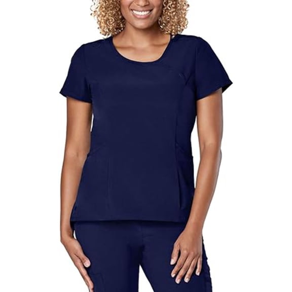 Clearance Adar Addition Curved Neck Scrub Top
