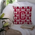 thumbnail image 3 of Letter C Football Crimson, grey and white Fabric Decorative Pillow, 3 of 4