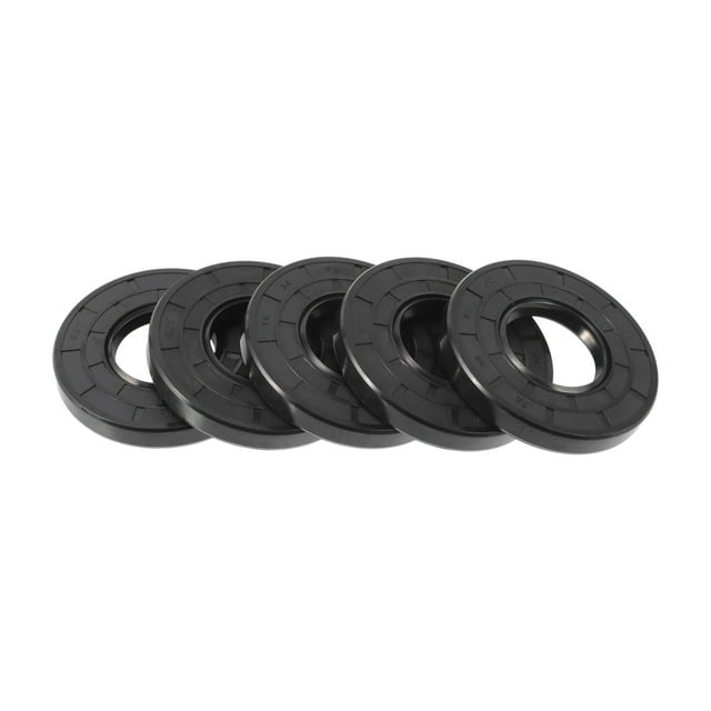 Sello de aceite universal Unique Bargains TC de doble labio con resorte de acero, sello de eje rotativo 34x72x10mm, alta presión, caucho NBR negro, 5 Pcs