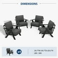thumbnail image 4 of INTER HUT Urban Anvil 4 Pieces Patio Furniture Outdoor Metal Armchairs, All-Weather Patio Accent Chairs with Cushions，Black/Gray, 4 of 9