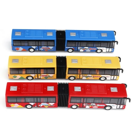 Blue/Red/Green 1:64 18cm Baby Pull Back Shuttle Bus Diecast Model Vehicle Kids